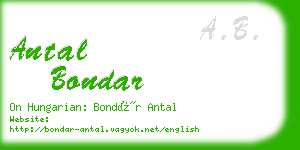 antal bondar business card